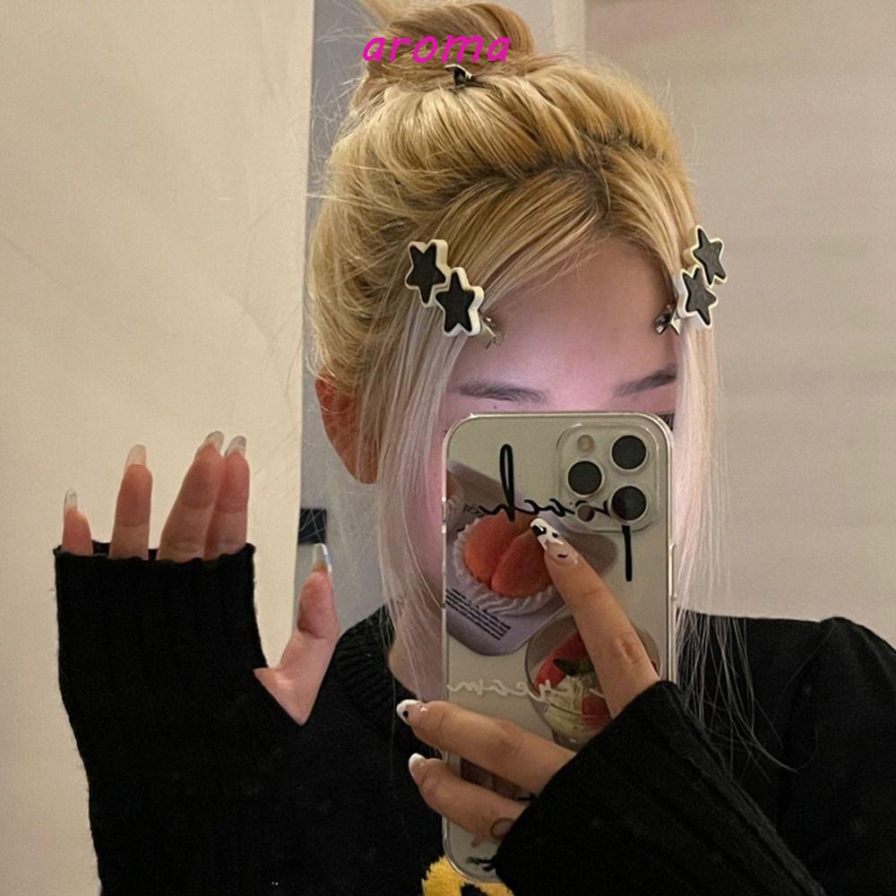 Kẹp Tóc Hình Ngôi Sao Năm Cánh Phong Cách Harajuku Retro Đơn Giản Dành Cho Nữ