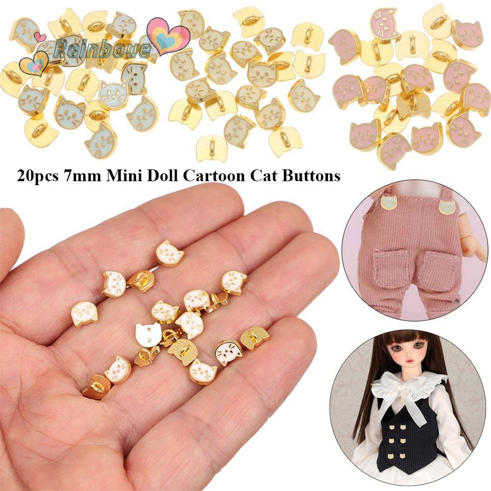 Set 20 Nút Thắt Lưng Hình Mèo Cầu Vồng 4 Màu Tự Chọn