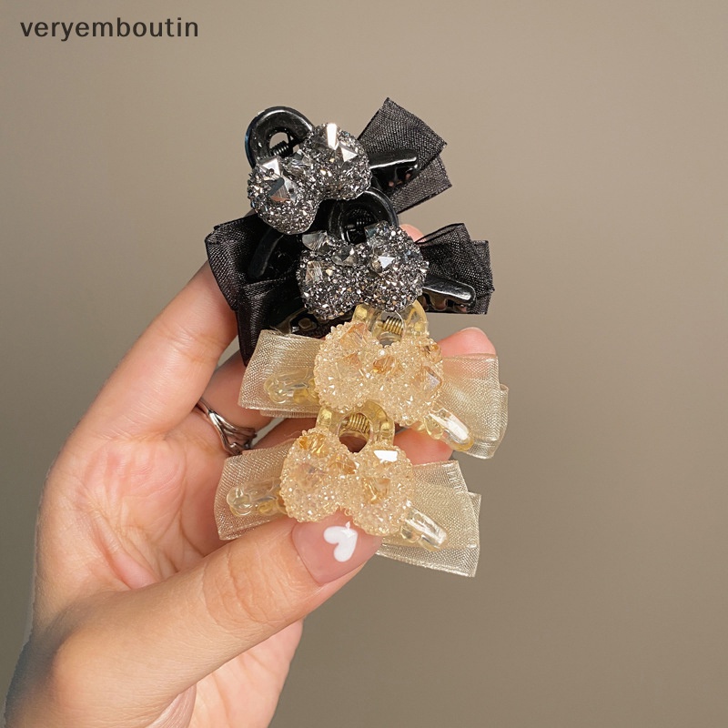 Kẹp Tóc Nơ Lưới Hai Mặt Cỡ Nhỏ Phong Cách Hàn Quốc Mới Cho Nữ