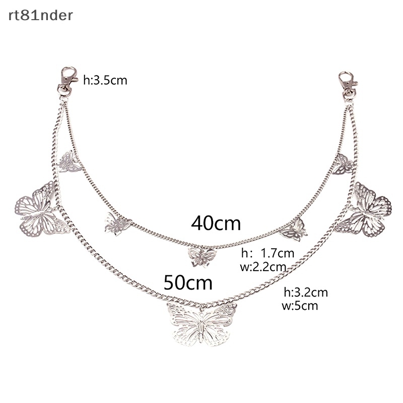 Rt Thắt Lưng Hai Lớp Phối Móc Khóa Hình Bướm Rỗng Phong Cách Hip Hop Cổ Điển Hợp Thời Trang Cho Nam Và Nữ