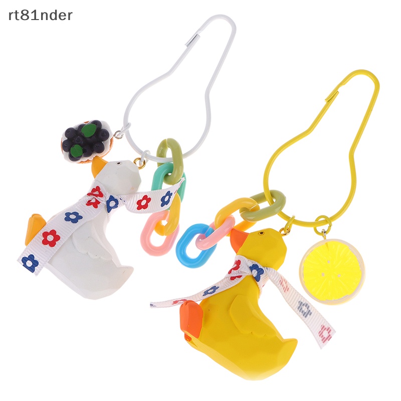 Rt Móc Chìa Khóa Hình Chú Vịt Vàng Đeo Nơ Hoạt Hình Dễ Thương Trang Trí Ba Lô / Ô Tô / Túi Xách