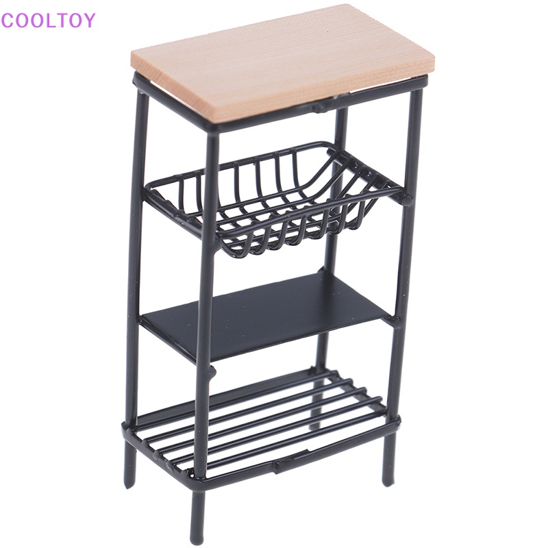 Tủ Bếp Mini Màu Đen Trang Trí Nhà Búp Bê Tỉ Lệ 1: 12