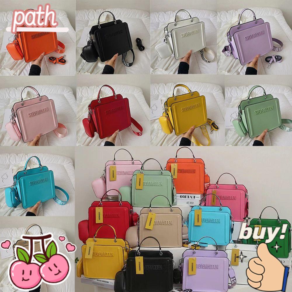 Túi Tote Đeo Vai Màu Sắc Trơn In Chữ Thời Trang Cho Nữ