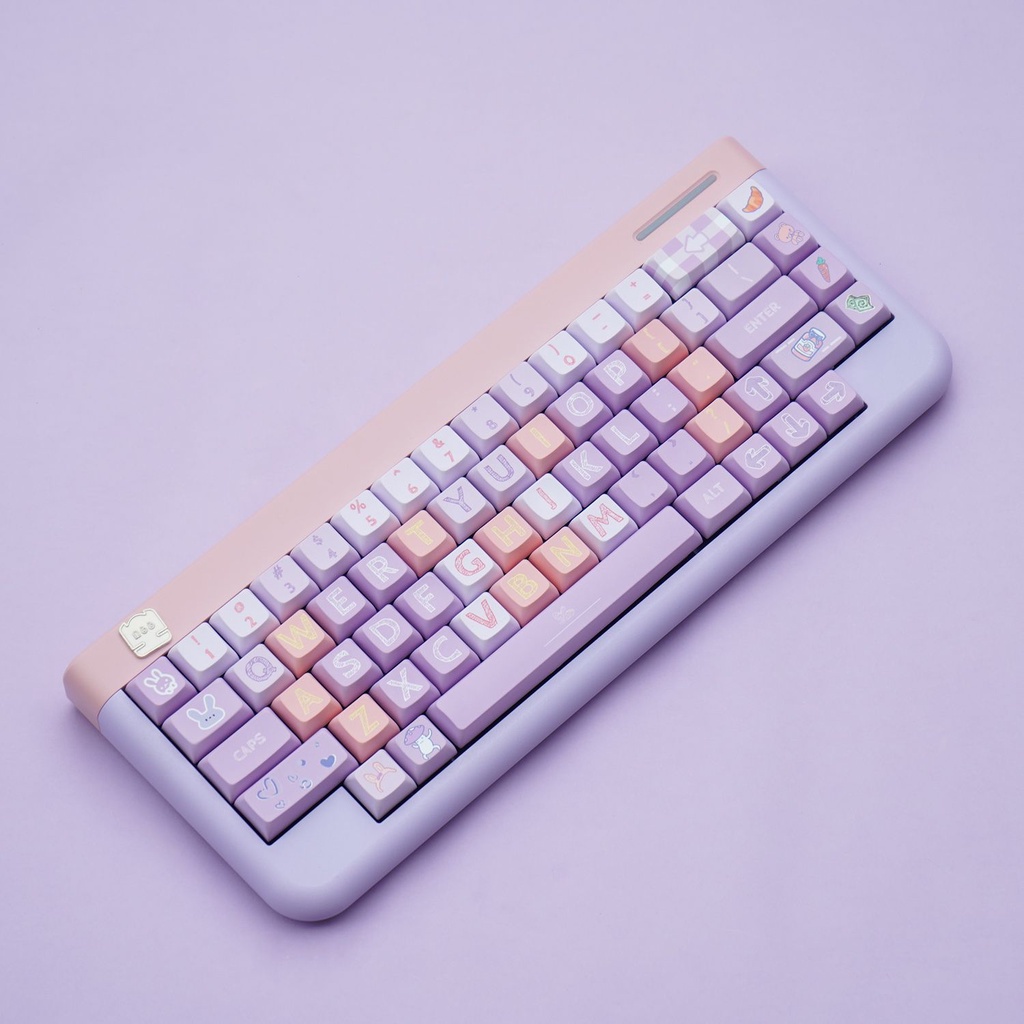 Bộ Nắp Phím Pbt Chủ Đề Ngôi Sao Tím Hồng Dễ Thương Cho Bàn Phím Cơ .Rk61 / 98 / 100 / 987