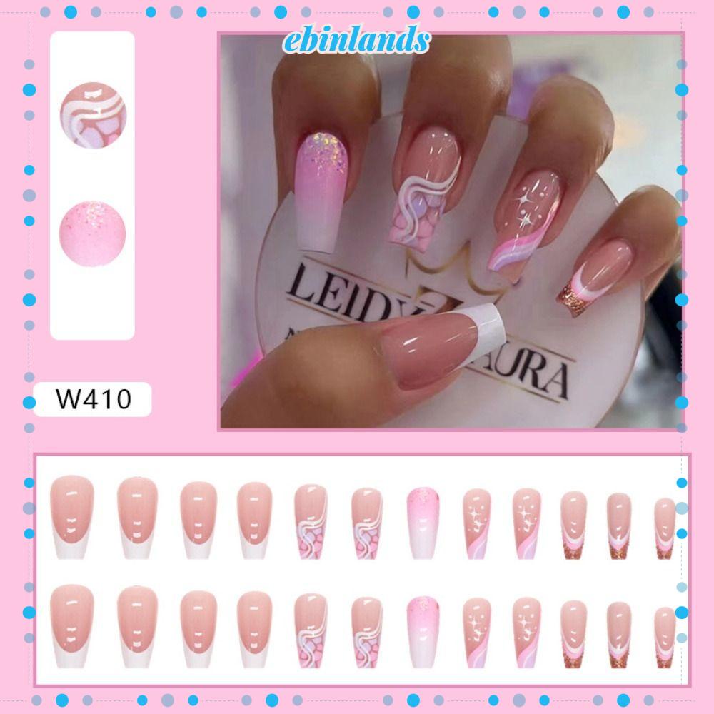 Bộ 24 Móng Tay Giả Dạng Nhấn Che Phủ Toàn Diện DIY