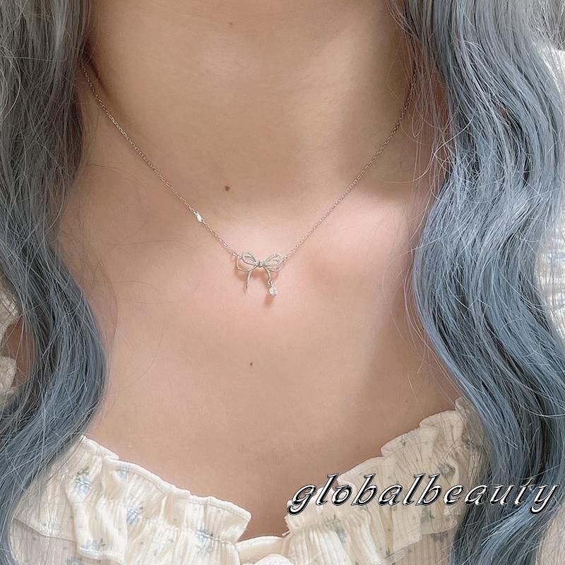 Vòng cổ Mặt Nơ Đính Đá Thời Trang Dành Cho Nữ