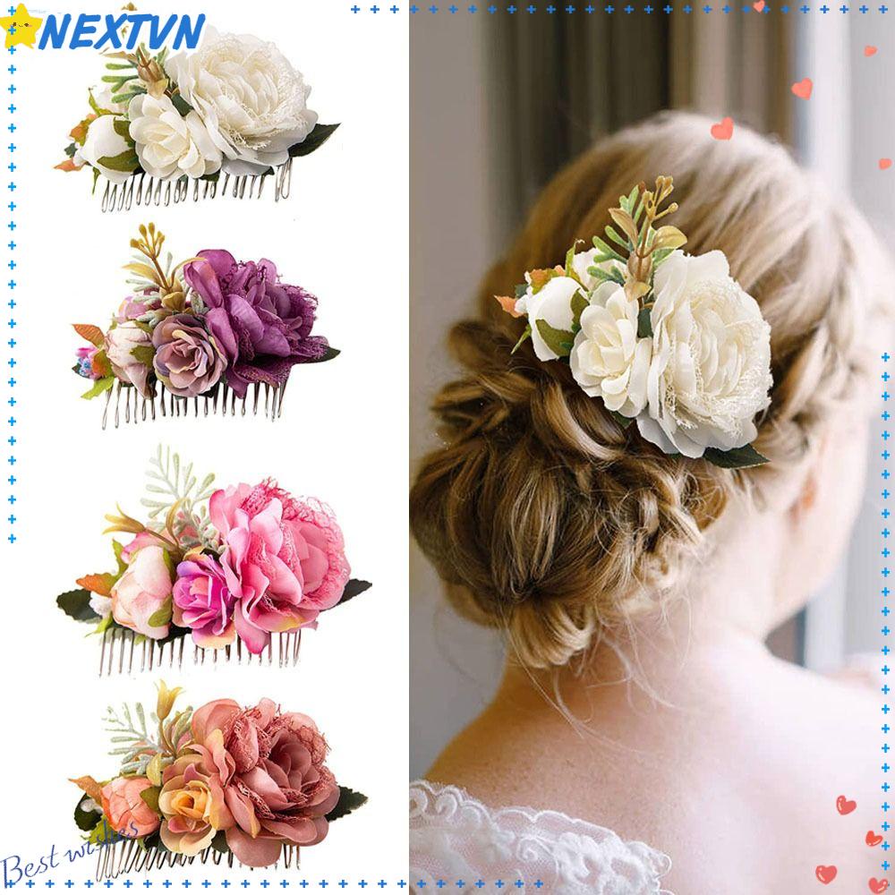 Lược Cài Tóc Hình Hoa Lấp Lánh Cho Cô Dâu|Phụ Kiện Trang Trí Tóc Xinh Xắn Chất Lượng