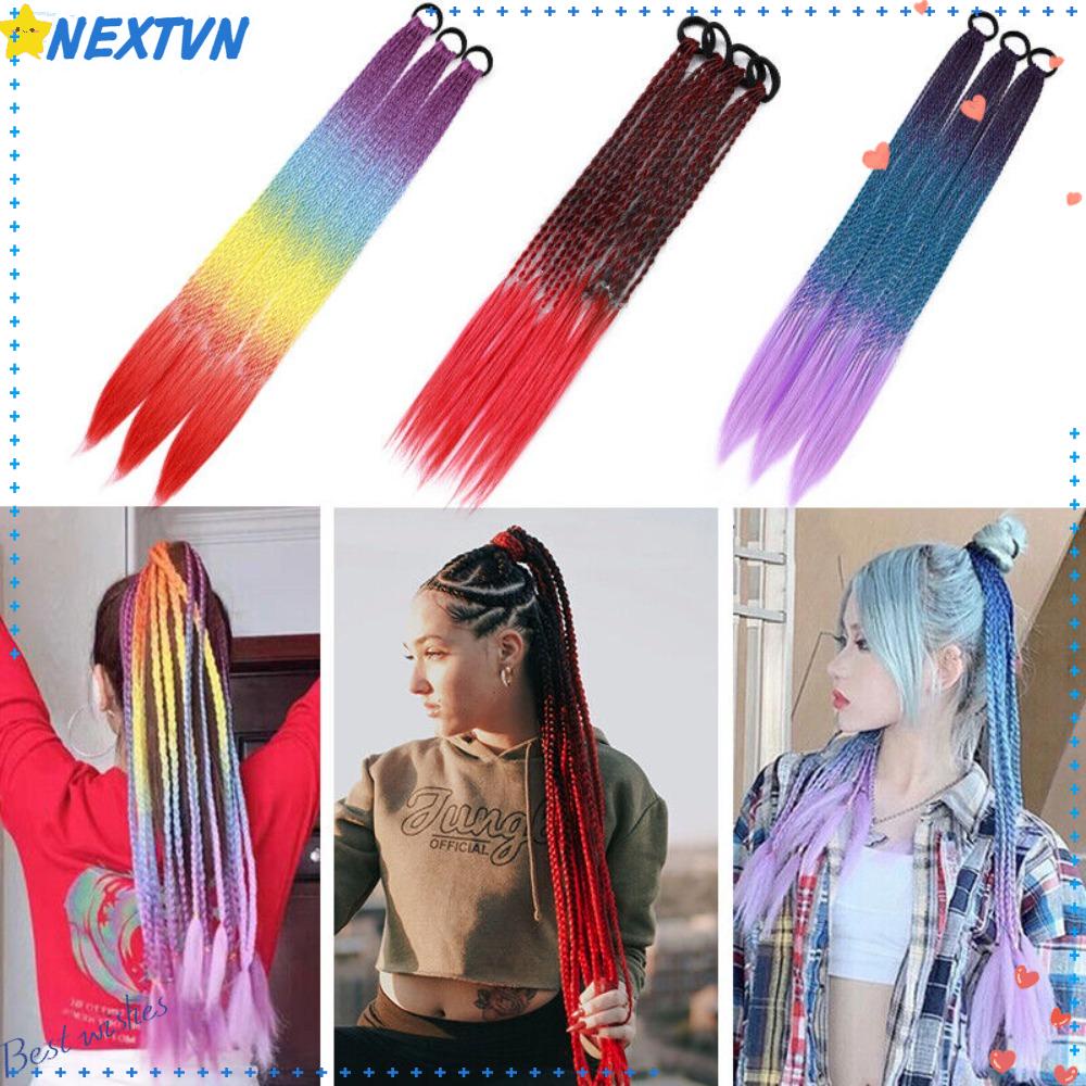 Dây Buộc Tóc Cao Su Tổng Hợp Co Giãn Màu Gradient Thời Trang 60cm