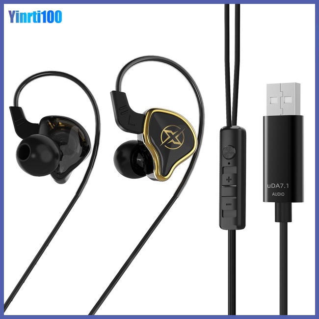 Tai Nghe Chụp Đầu Yinrti Ut-01 Cổng Usb 7.1 Có Micro Âm Thanh Siêu Trầm Và Phụ Kiện