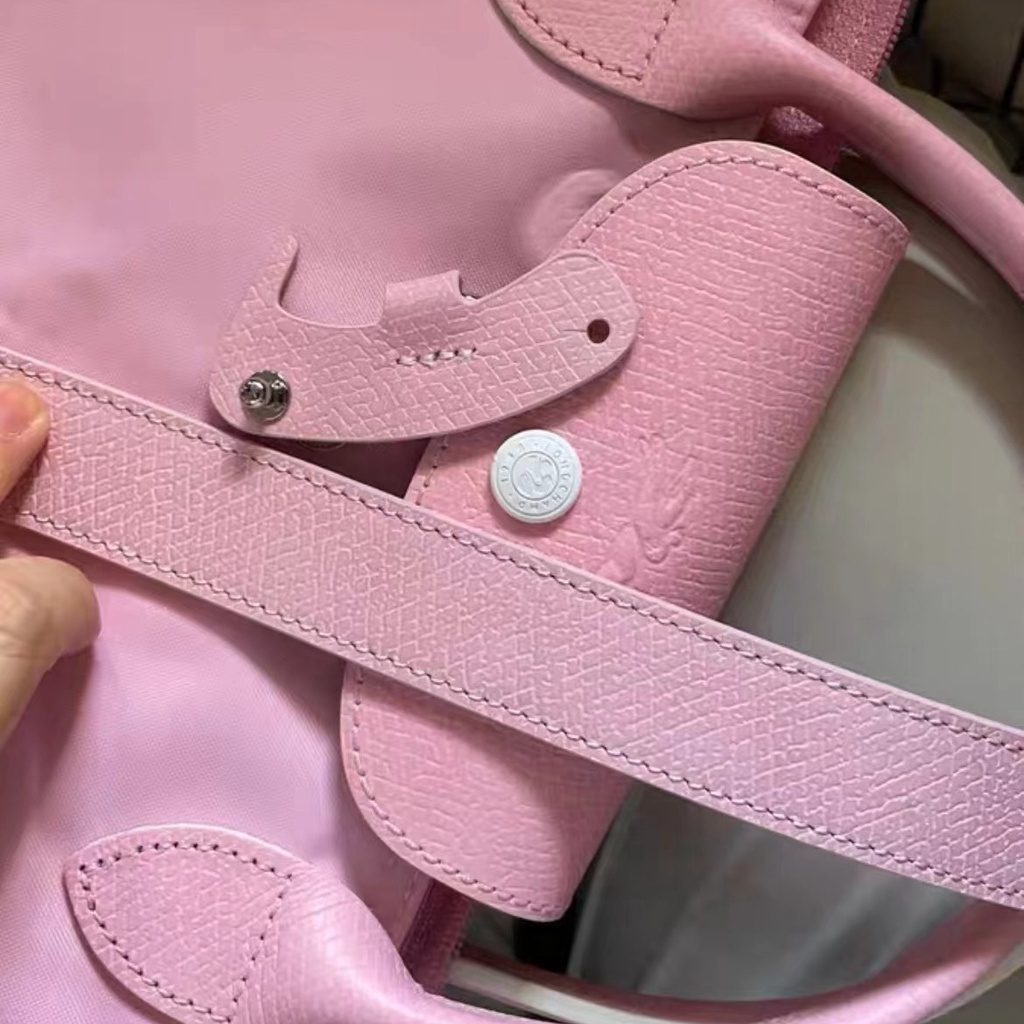 LONGCHAMP Dây Đeo Túi Xách Bằng Da Có Khóa Cài Bản Rộng Thời Trang