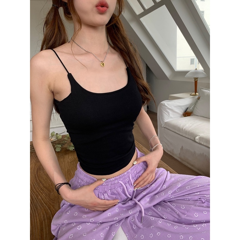 SUXI Áo Tank Top Không Tay Hở Lưng Có Mút Đệm Ngực Thời Trang Mùa Hè Quyến Rũ