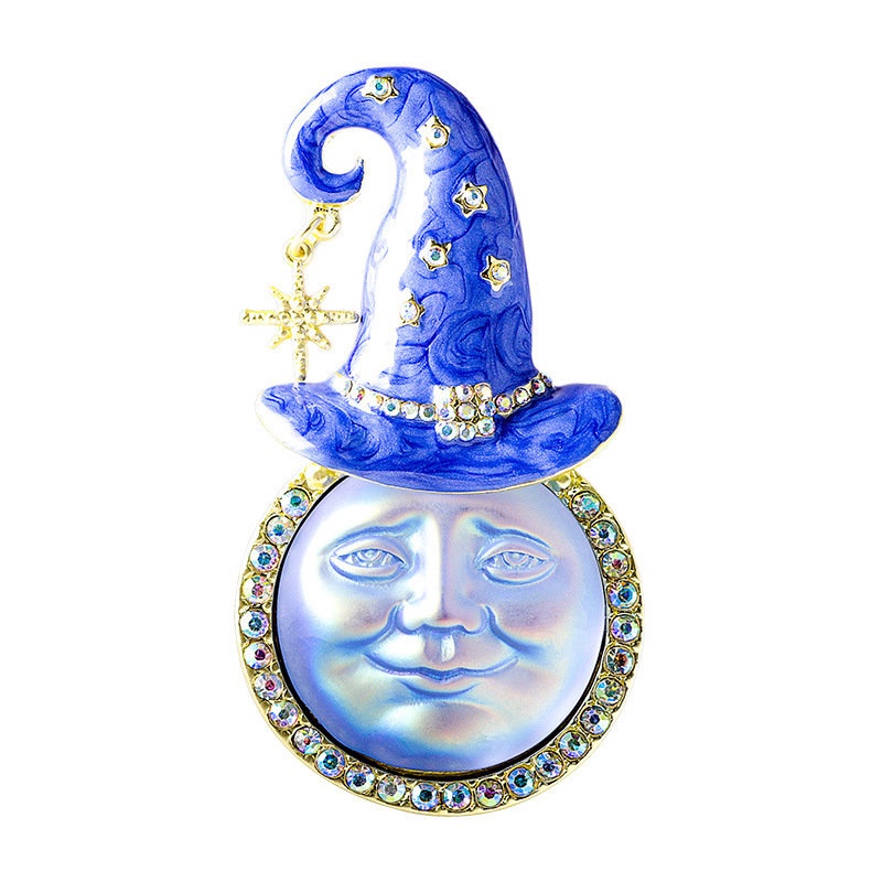 Trâm Cài Áo Hình Chú Hề Đội Mũ Rơm Đính Đá Nhiều Màu Phong Cách Vintage Cho Nữ