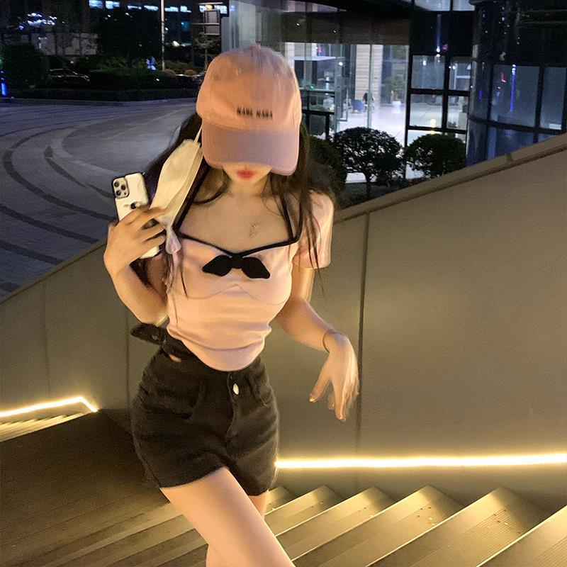 Áo Thun Tay Ngắn Thiết Kế Nơ Phong Cách Mới Ngọt Ngào Thời Trang Mùa Hè Cho Nữ