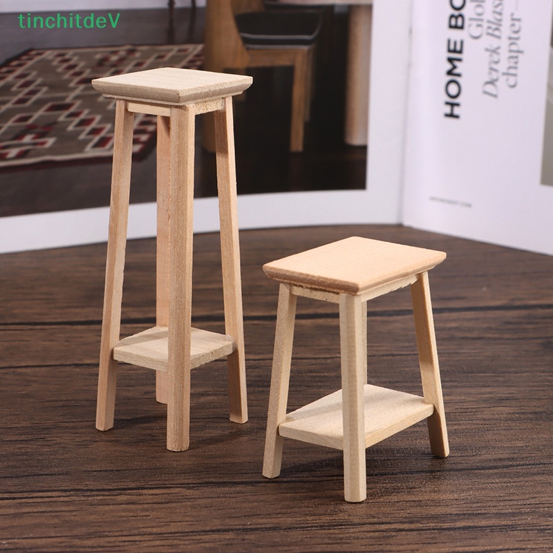 [TinchitdeV] Ghế Đẩu Cao Trưng Bày Trang Trí Nhà Búp Bê Thu Nhỏ 1: 12