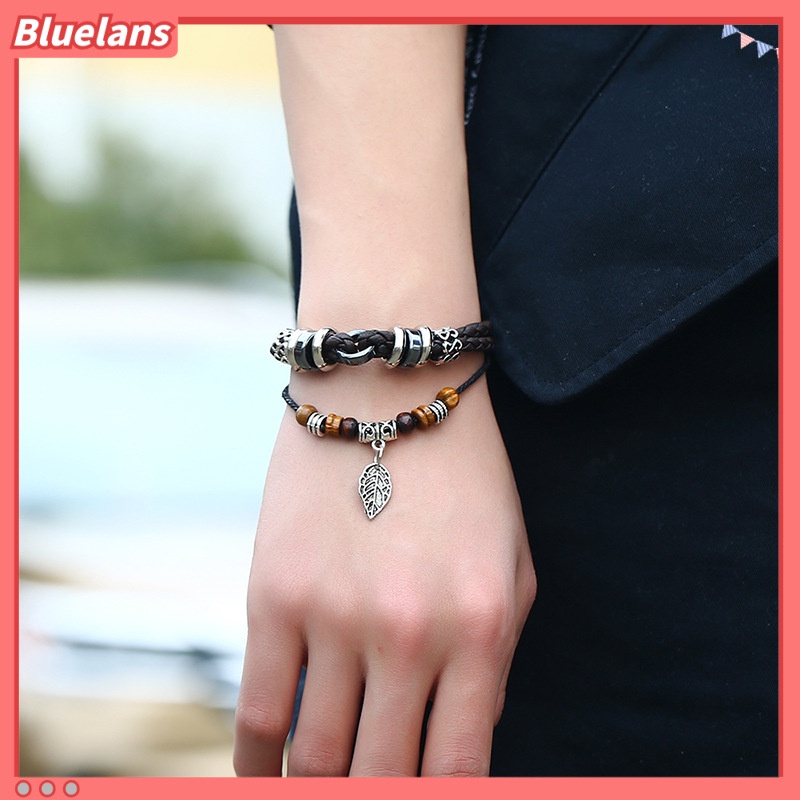 Vòng Đeo Tay Da Nhiều Lớp Thời Trang Cá Tính Cho Nam