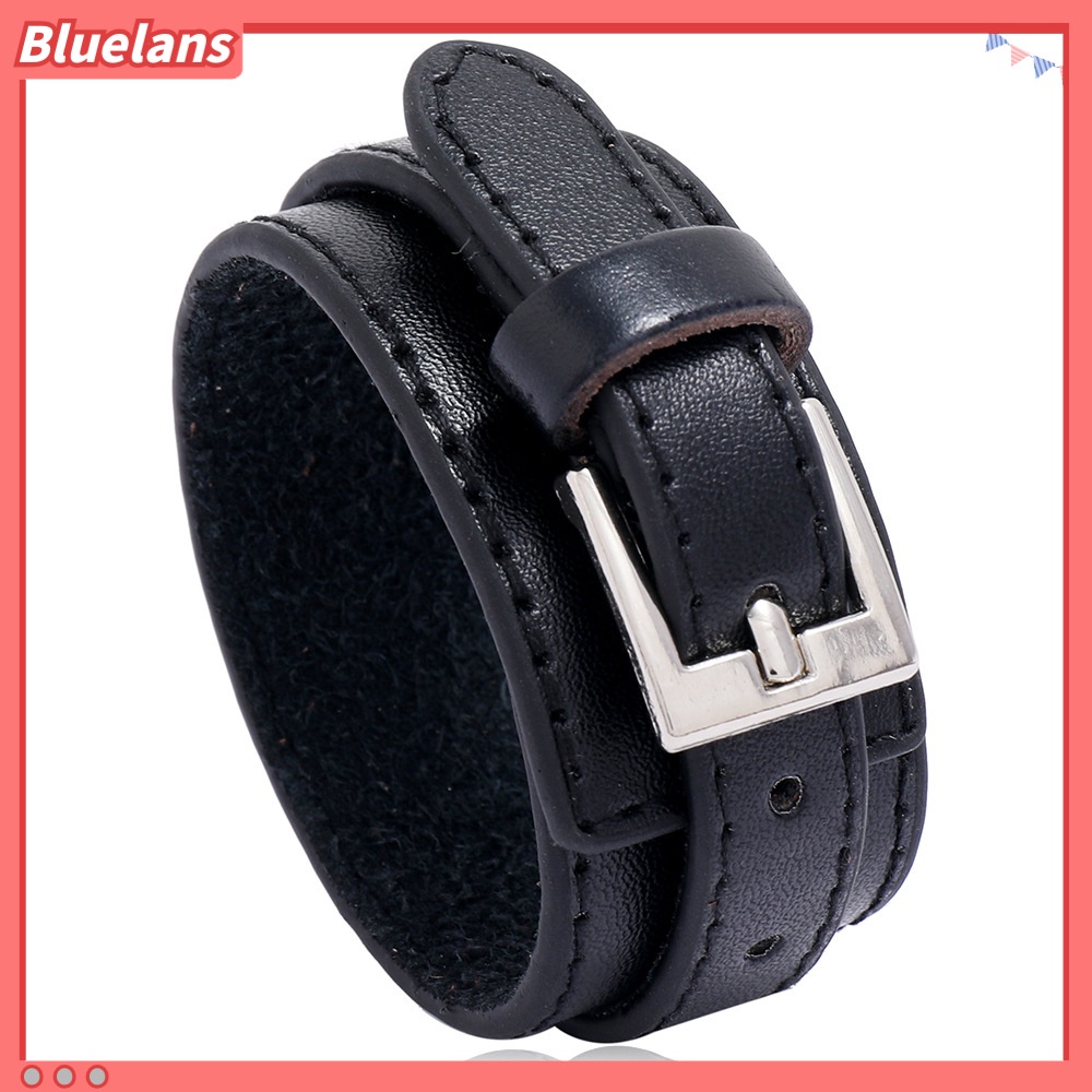 Vòng Tay Da Bò Thiết Kế Đơn Giản Phong Cách Âu Mỹ Cho Nam