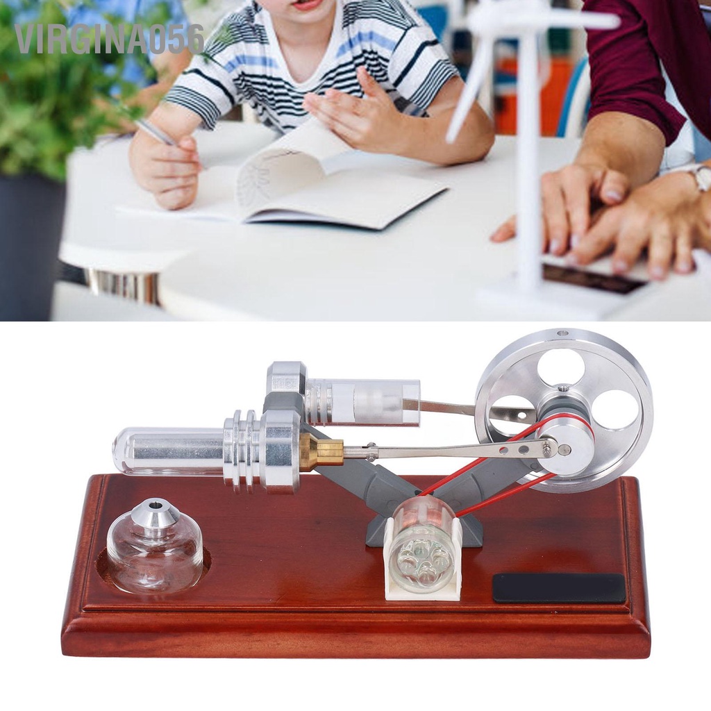 Virgina056 Mô hình động cơ Stirling Giáo dục máy phát điện hơi nước DIY có thể tháo rời cho giảng dạy dự án khoa học