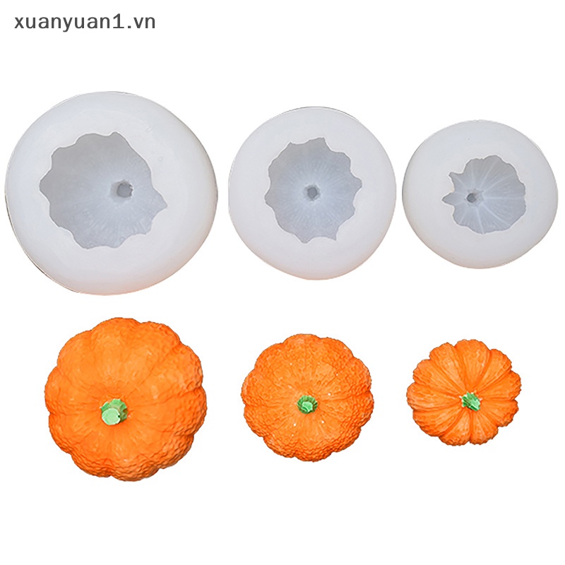 1 Khuôn Silicon Làm Bánh Hình Bí Ngô 3D Phong Cách Halloween
