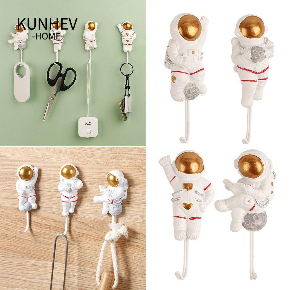 KUNHEV Móc Treo Chìa Khóa Hình Phi Hành Gia Keo Dính Mạnh Sáng Tạo Đa Năng Trang Trí Nhà Cửa