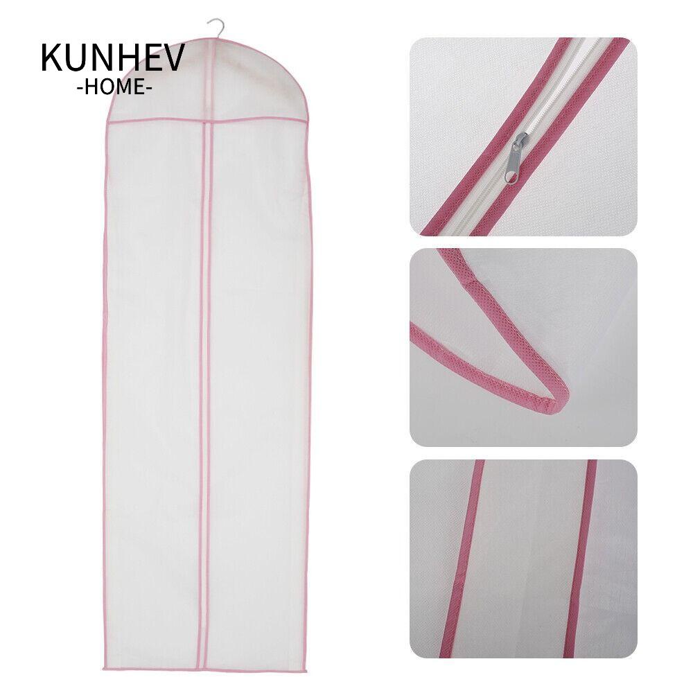 KUNHEV Vỏ Bọc Túi Đựng Đầm Cưới Bằng Vải Không Dệt Có Khóa Kéo Tiện Dụng