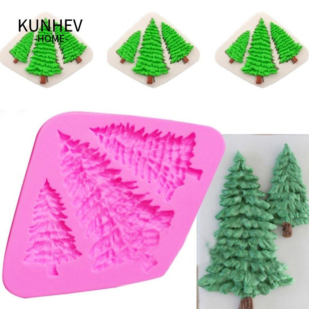 KUNHEV Khuôn Làm Bánh Chất Liệu Silicone Hình Cây Thông Giáng Sinh