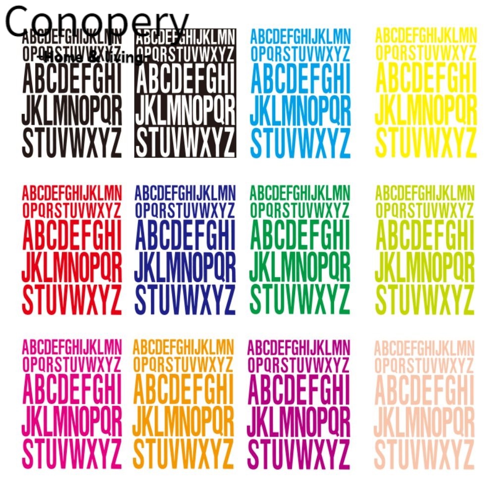 CONOPERY Miếng Dán Chữ Cái Tự Dính 12 Màu Trang Trí Xe Hơi