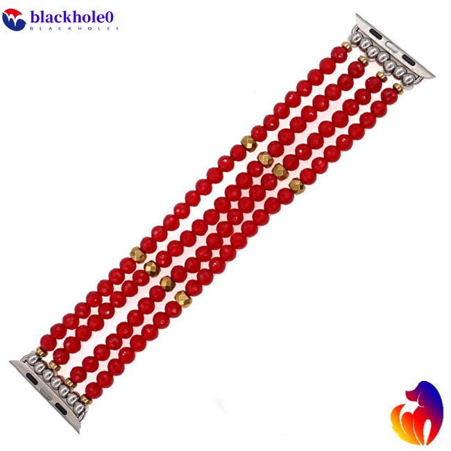 Dây Đeo Chuỗi Hạt Đá Bán Quý Co Giãn Thay Thế Cho Đồng Hồ Thông Minh Iwatch