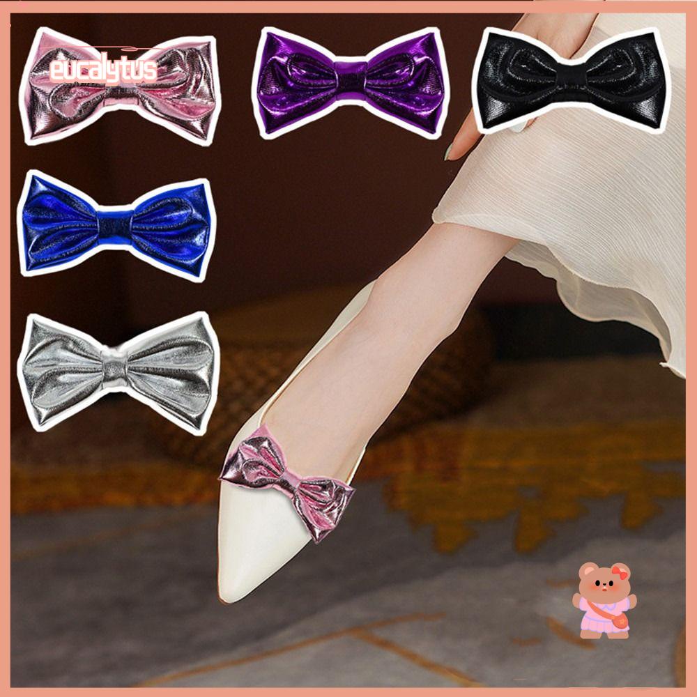 Bộ 2 Khóa Kẹp Giày Da Đính Nơ Xinh Xắn