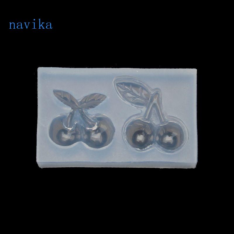 Khuôn Silicone Làm Móc Khóa Hình Quả Cherry DIY