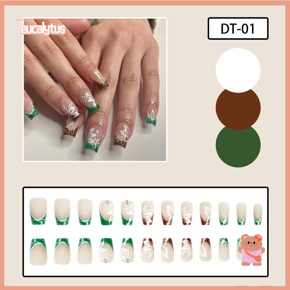 EUTUS Bộ 24 Móng Tay Giả Phủ Toàn Diện Tháo Rời Được DIY