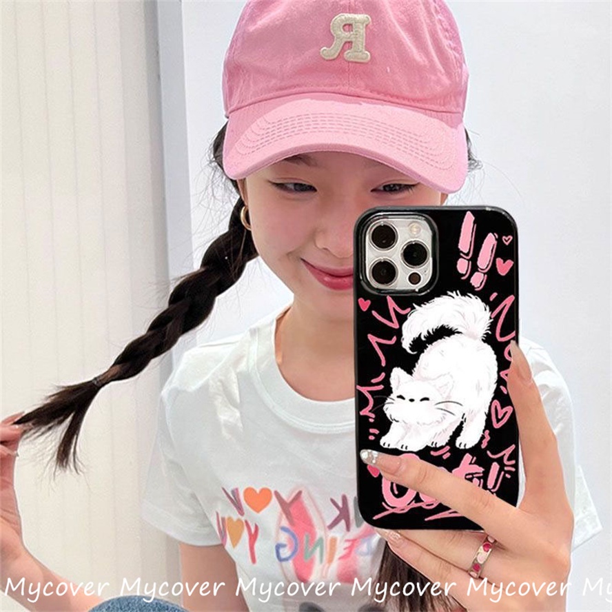 Ốp Điện Thoại Silicon Mềm Hình Mèo Hoạt Hình Dễ Thương Cho iPhone 11 13 12 14 Pro Max X XR Xs Max 6 7 8 Plus