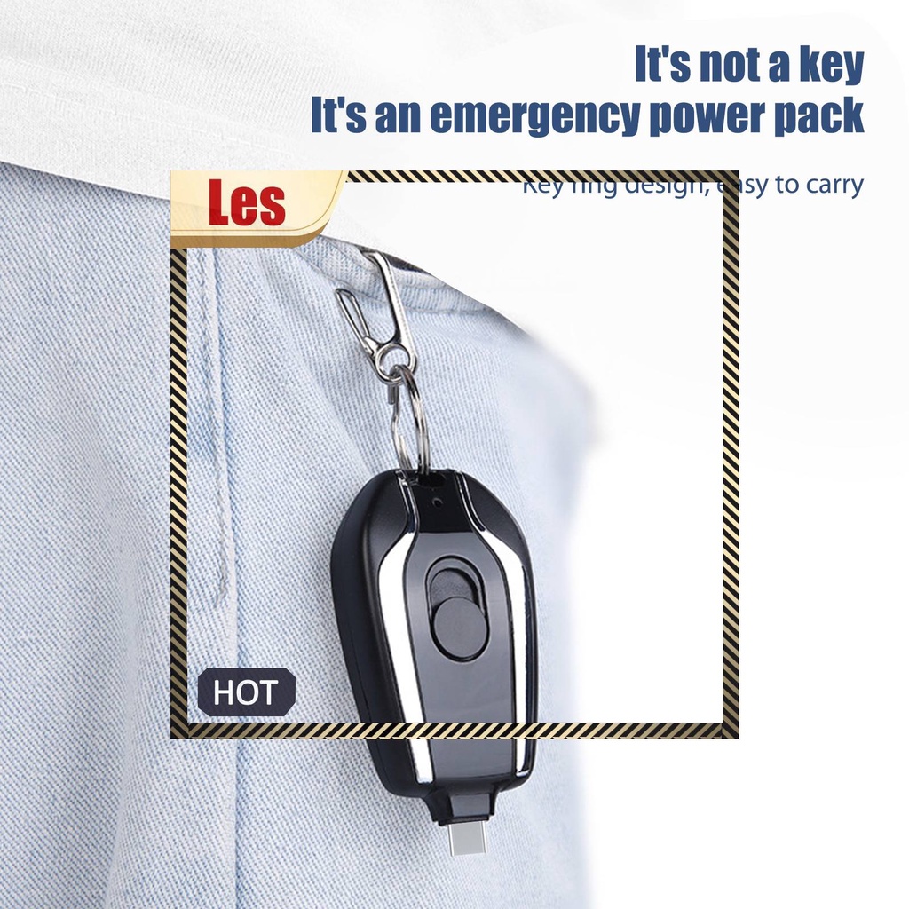 Sạc Dự Phòng 5V 1500mah Không Dây Có Móc Khóa Tiện Dụng