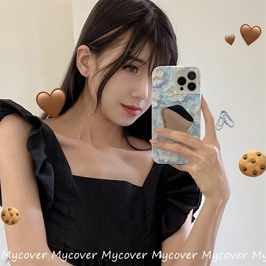 Ốp Điện Thoại Tráng Gương Hình Hoa 3D Cho iPhone 11 13 12 14 Pro Max X XR Xs Max 6 7 8 Plus