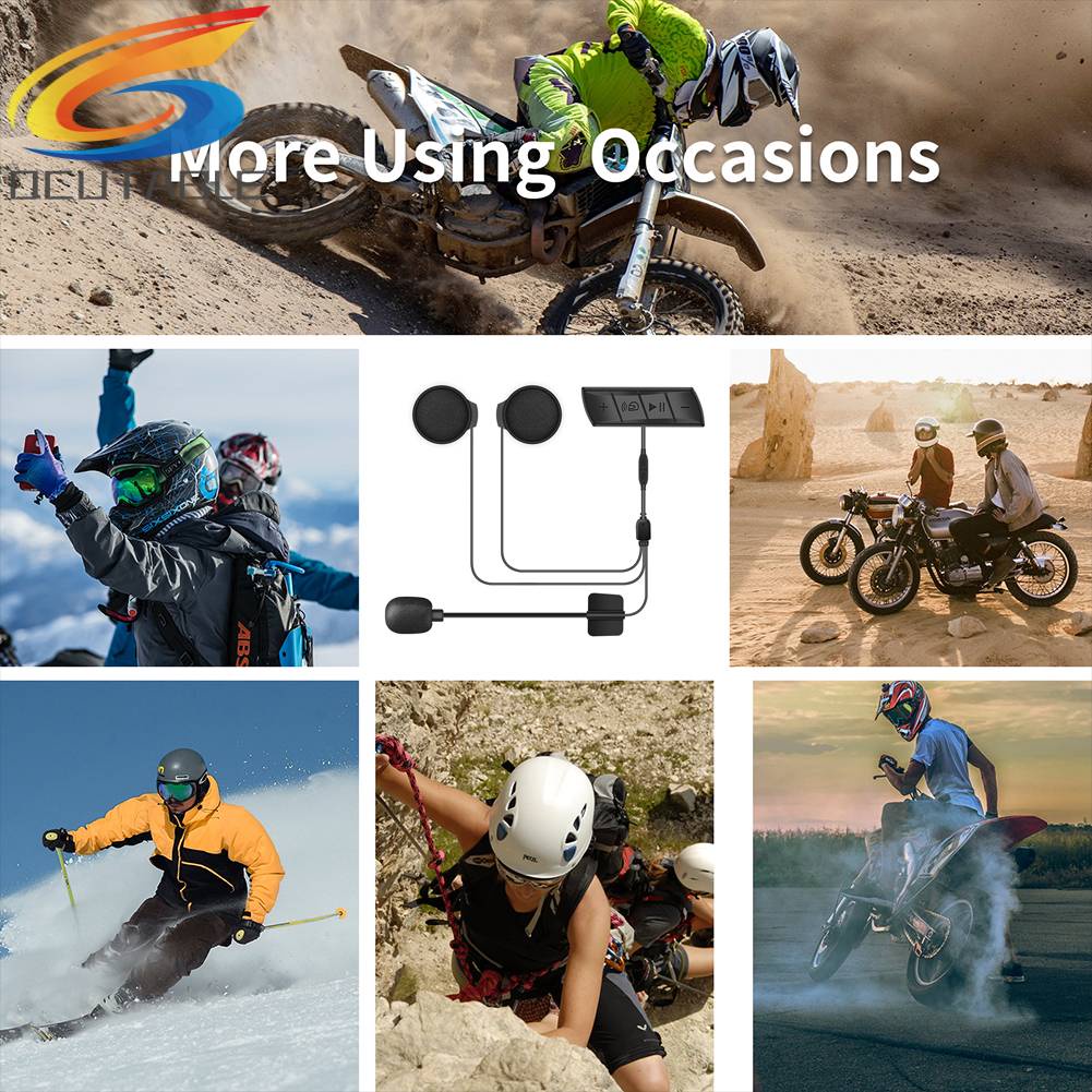 Bộ Tai Nghe Bluetooth Không Dây Gắn Mũ Bảo Hiểm Khi Lái Xe Mô Tô