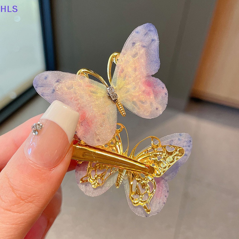 1 Cặp Kẹp Tóc Hình Bướm Dễ Thương Thời Trang Cho Bé Gái