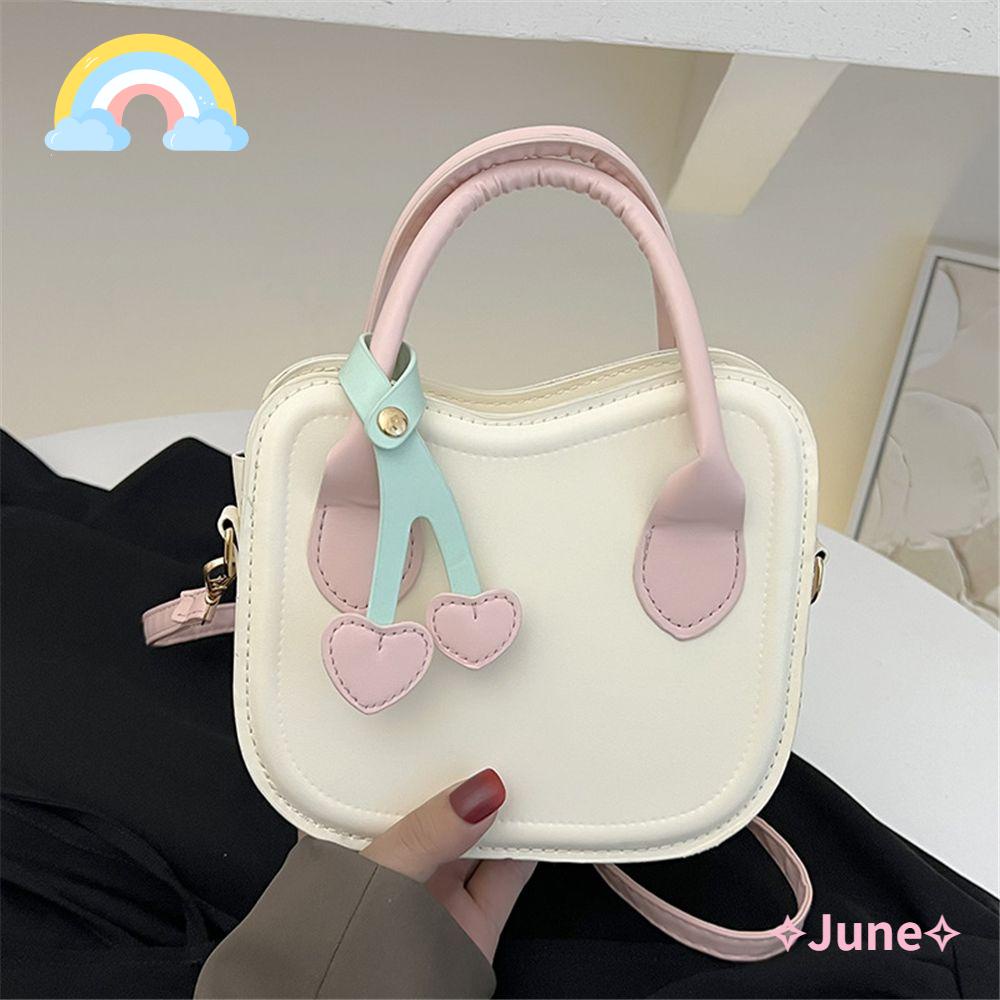 JUNE Túi Đeo Vai Chéo Cỡ Nhỏ Họa Tiết Quả Cherry Dễ Thương