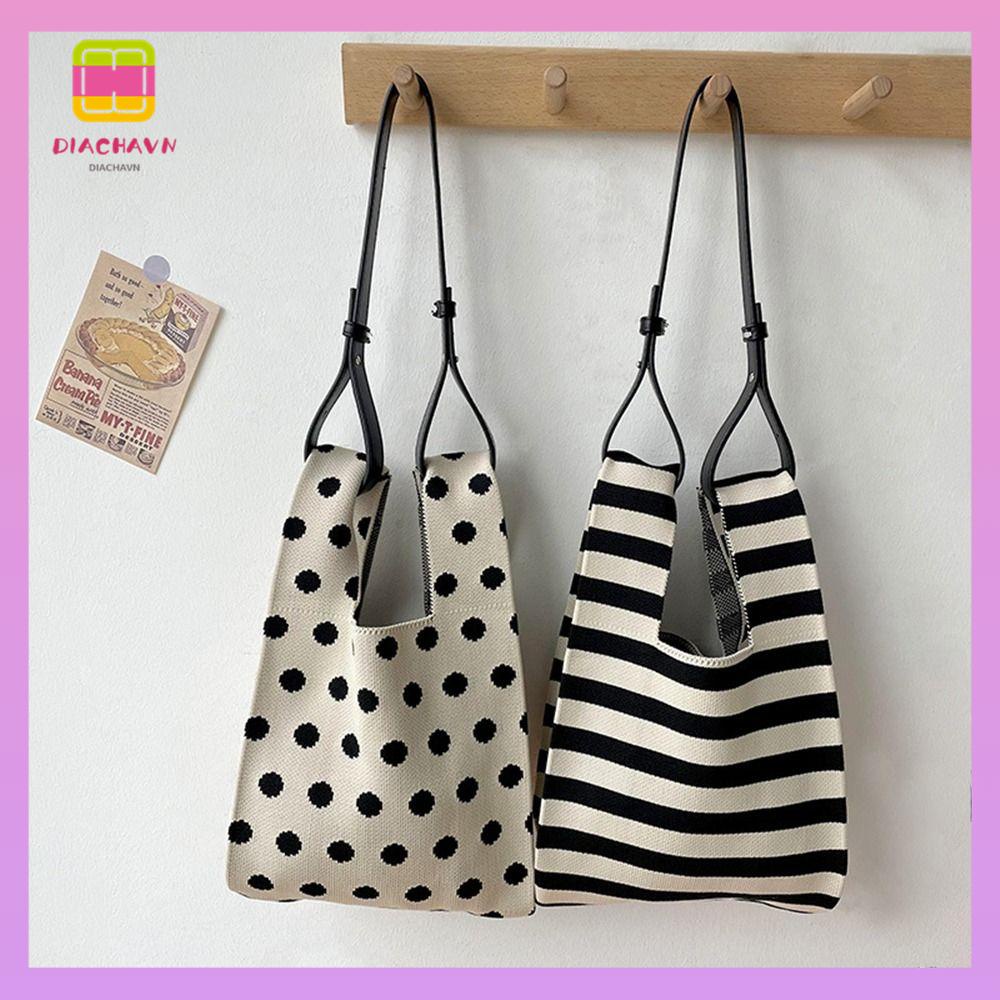 DIACHAVN Túi Xách Đan Len Thủ Công Thắt Nút Dễ Thương Cho Bạn Gái