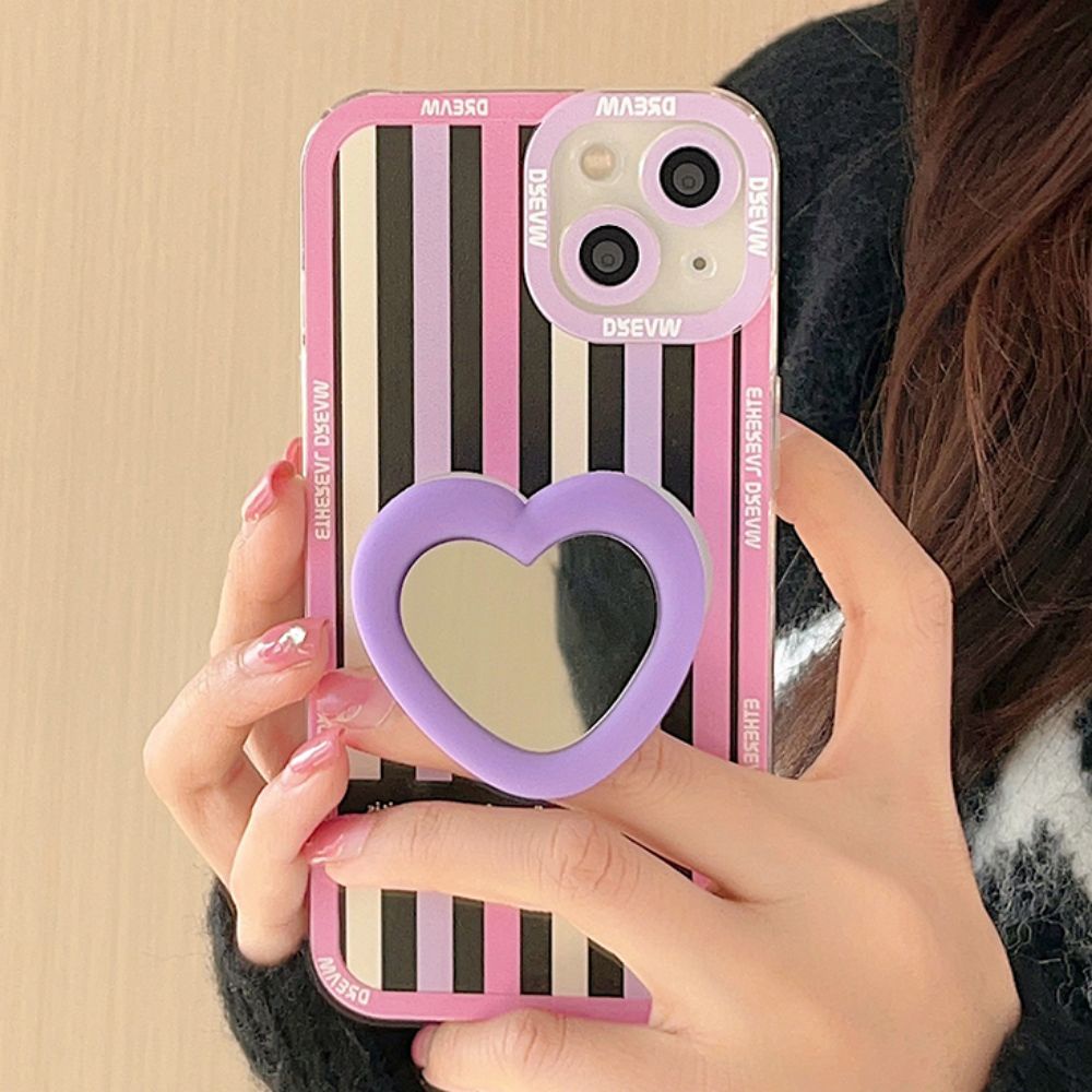 Ốp Điện Thoại TPU Mềm Chống Sốc Có Giá Đỡ Gương Cho IPhone 14 13 12 11 Pro Max X XR 8 7 Plus SE