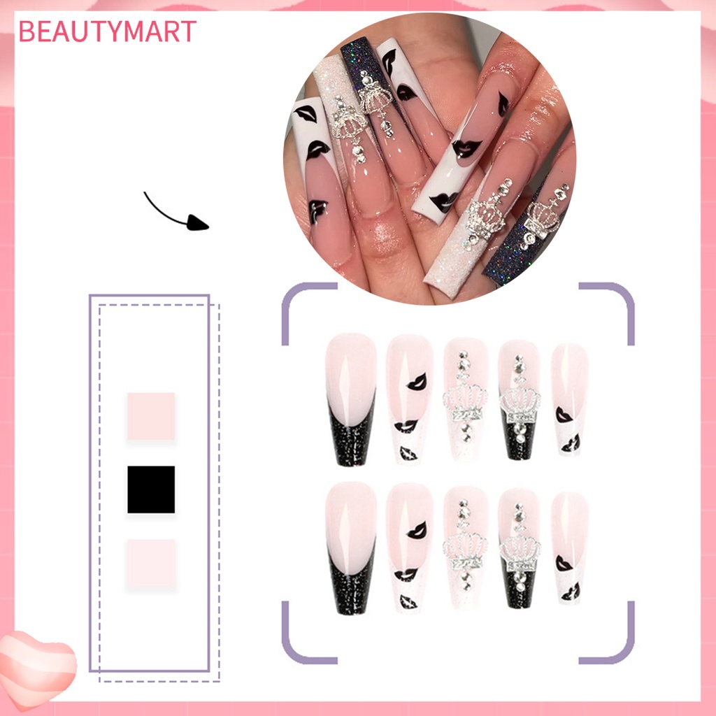 1 Bộ Móng Tay Giả Bằng ABS Màu Sắc Sống Động Sang Trọng