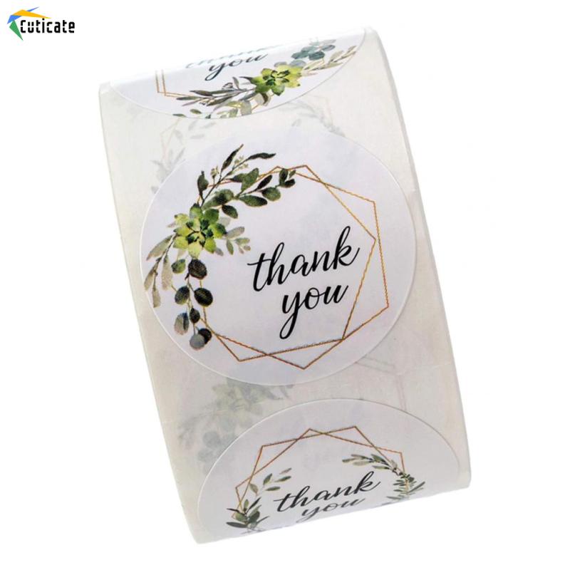 Cuộn 500 Miếng Dán Hình Tròn Trang Trí Túi Bánh Chữ Thank You Szlinyou1 DIY