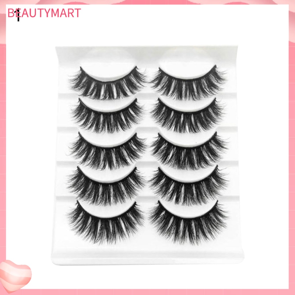 Set 5 Cặp Lông Mi Giả Chống Nhòe Trang Điểm Tự Nhiên