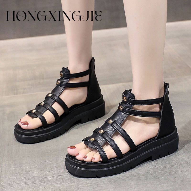 HONGXINGJIE dép sandal nữ dép đế cao Xu hướng thời trang năm 2023NEW 062132