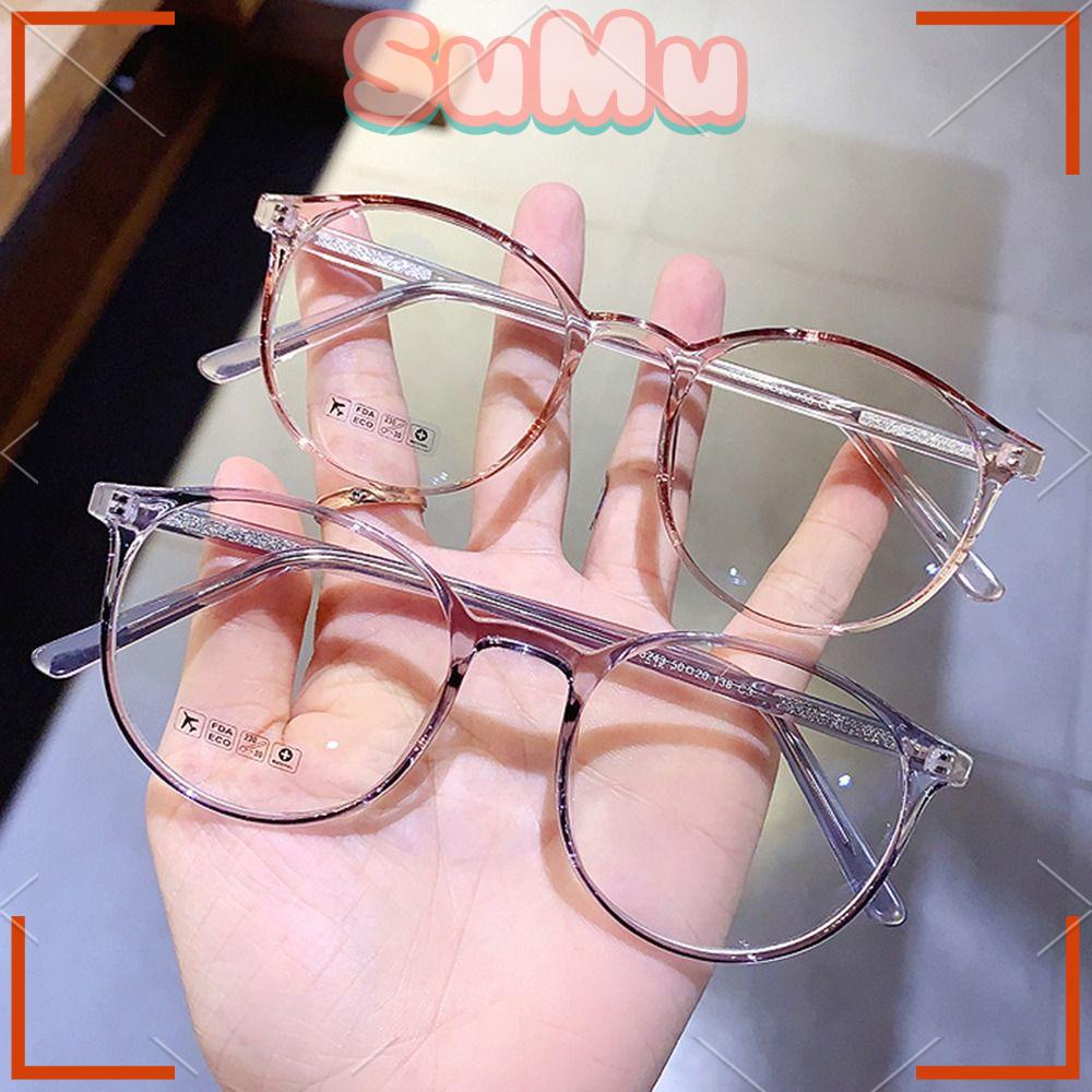 Mắt Kính TR90 Gọng Tròn Siêu Nhẹ Trong Suốt Thời Trang Cho Nữ