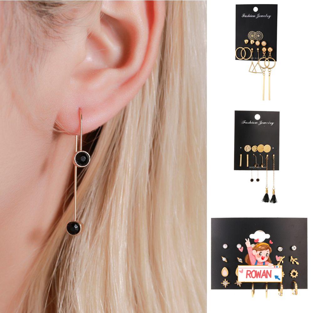 ROWANS Set Khuyên Tai Dáng Dài Thời Trang Cao Cấp Cho Nữ