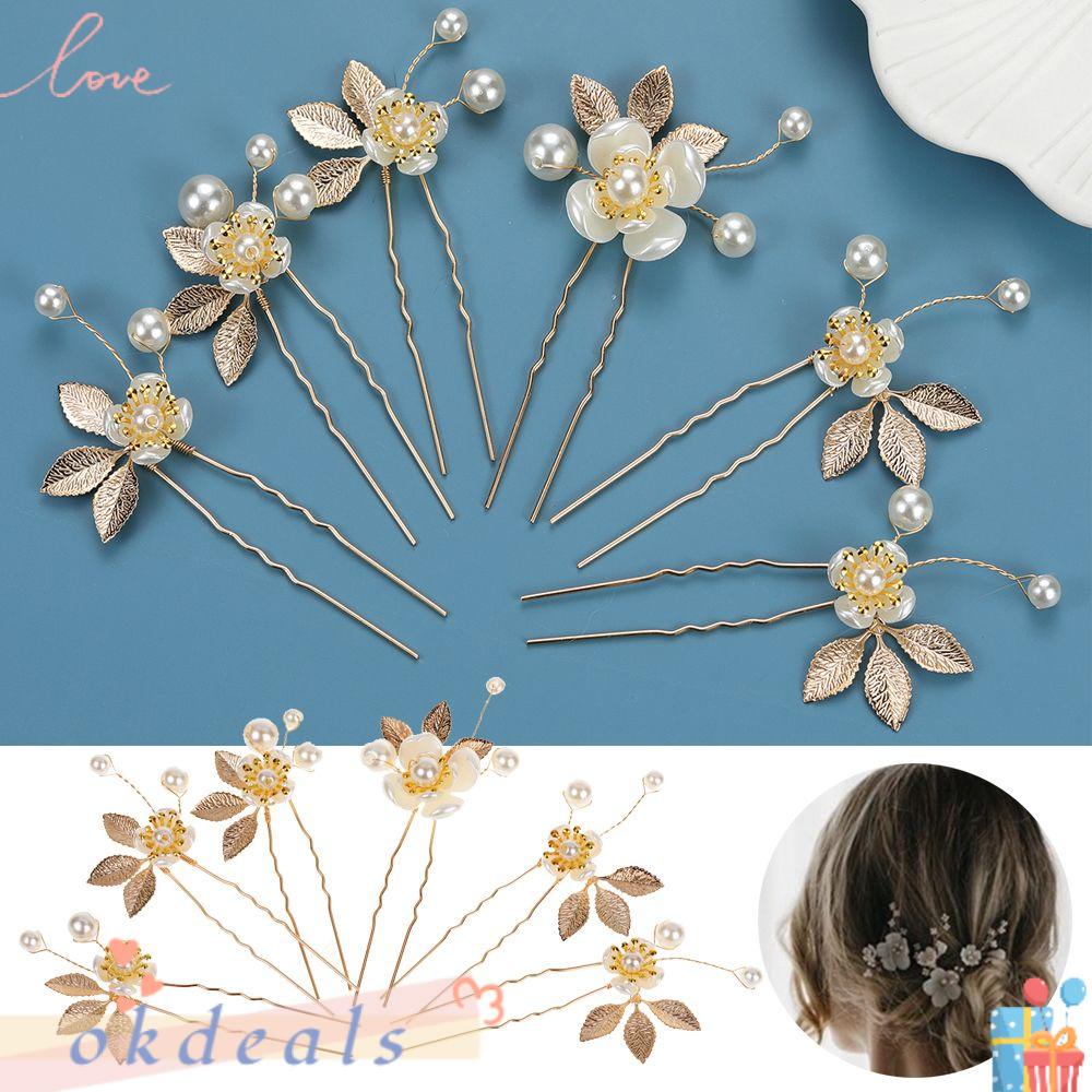 OKDEALS Set 6 Kẹp Tóc Thiết Kế Xinh Xắn Thời Trang Cho Nữ Trâm Cài Tóc Đính Đá Thời Trang Dành Cho Nữ