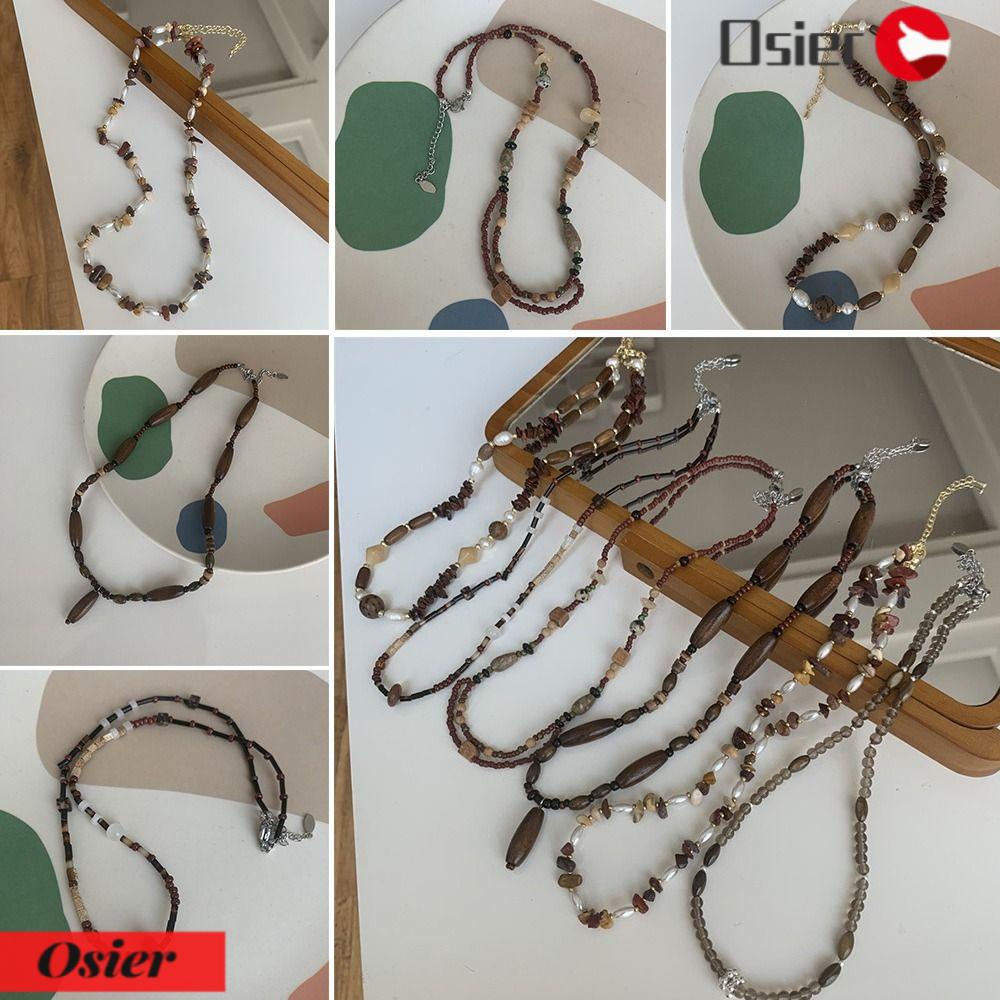 Vòng Cổ Chuỗi Hạt 1 Mặt Bằng Đá Pha Lê Màu Sắc Cà Phê Phong Cách Cổ Điển Thời Trang Cho Nữ