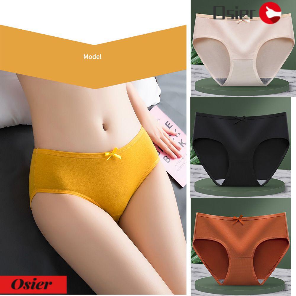 OSIER1 Quần Lót Cotton Màu Sắc Đơn Giản Cho Nữ