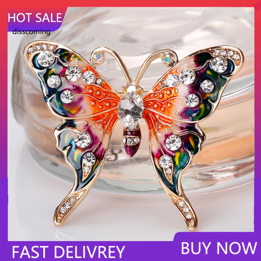 Áo Thun Tay Ngắn In Chữ SL| Trâm Cài Áo Hình Bướm Đính Đá Sơn Dầu Phong Cách Retro