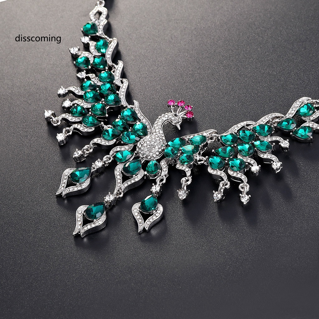 Đầm Nữ Kiểu Dáng Dễ Thương Xinh Xắn Hợp Thời Trang| Set Vòng cổ Và Bông Tai Con Công Đính Đá Pha Lê Lấp Lánh