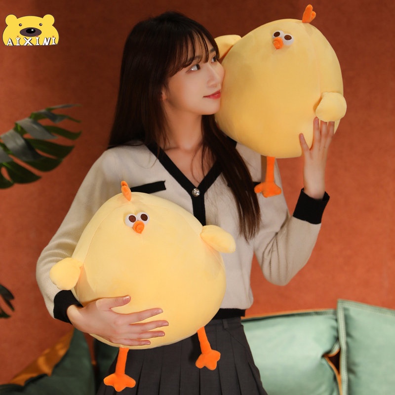 Thú nhồi bông AIXINI hình gà vàng dễ thương mềm mại trang trí phòng ngủ cho bé 65cm
